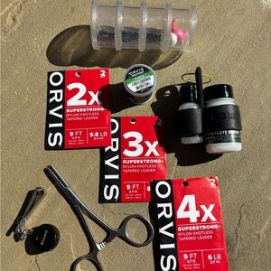 Orvis Red and Black Fishing Leader Kit and flies!